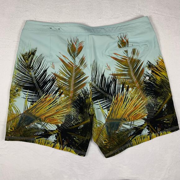 American Eagle Outfitters Swim Trunks Men's XL Board Shorts Blue Green Palms - Picture 8 of 14